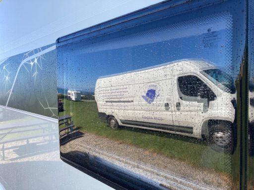 Caravan Window reflection Touring Caravan Cleaning